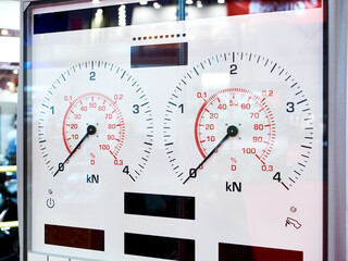 Display of a roller stand for testing car brakes
