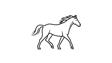 Majestic horse in motion with flowing mane and tail © Tana