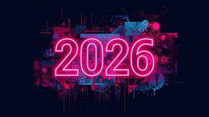 "Innovative Layered Mixed Media Design with Experimental Typography for Event Promotion Graphics in Electric Neon; Contemporary 2026 Visual Art"