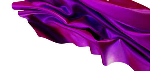 Close-up of vibrant purple satin fabric, showing light and shadows for backgrounds, textures and designs.