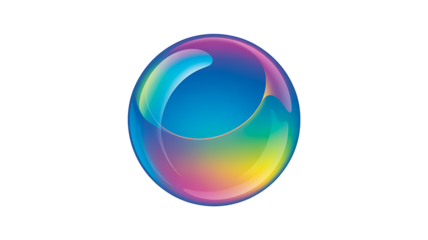 Colorful glossy abstract sphere isolated on white background
