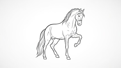 Majestic horse in dynamic motion with flowing mane © Tana