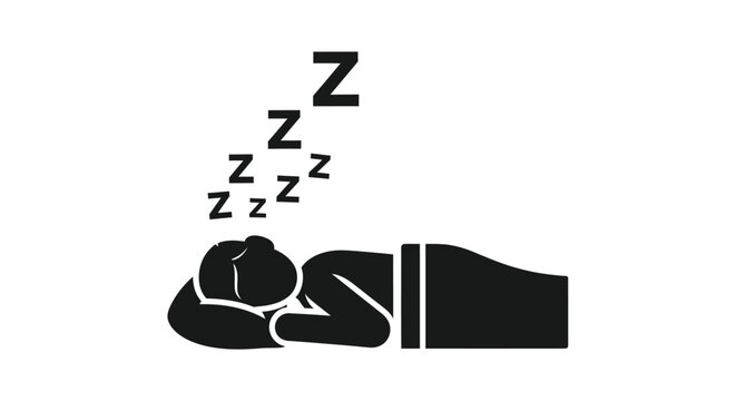 A person sleeping peacefully with z s emanating from their head