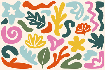 Playful Organic Shapes Colorful Pattern