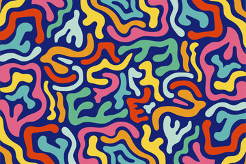 Vibrant Wavy Abstract Shapes Pattern