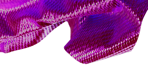 Close up shot of a flowing purple fabric with intricate patterns, perfect for modern design and abstract concepts. Vivid