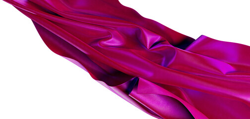Elegant abstract composition of flowing pink fabric against a clean white backdrop. Perfect for...