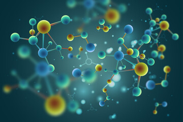 Colorful Vibrant Molecular Structure Background
