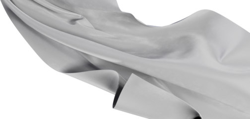 Abstract image of a flowing silver fabric, perfect for backgrounds or design elements. Represents elegance and sophistic