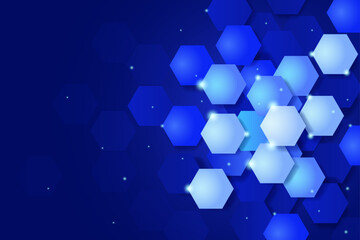 Abstract Blue Geometric Hexagon Background