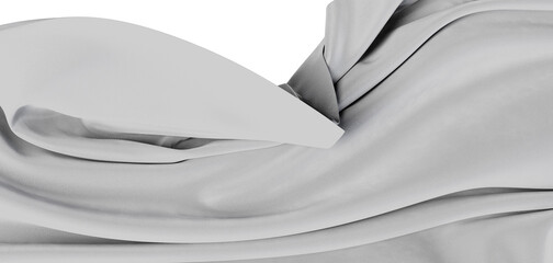 Abstract image of smooth, flowing fabric, creating gentle waves. Soft texture with a grayscale color palette, perfect fo