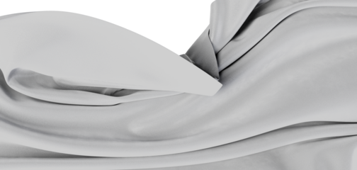 Abstract image of smooth, flowing fabric, creating gentle waves. Soft texture with a grayscale color palette, perfect fo
