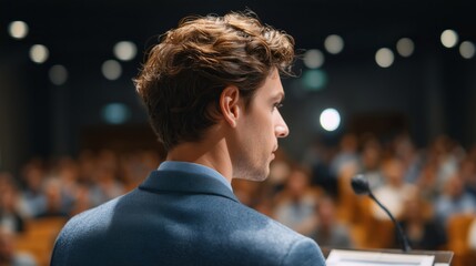 Captivating conference hall presentations engaging public speaking in a professional setting
