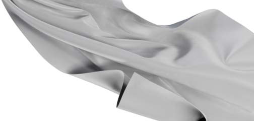 Abstract and elegant image of flowing grey fabric with soft folds. Perfect for backgrounds, textures and design elements