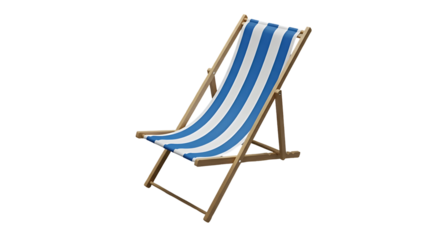 Blue and white striped beach chair