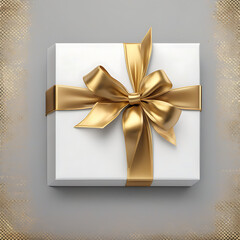 floating christmas gift box, top view, studio lighting