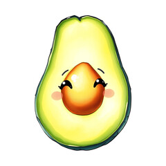 Happy avocado half