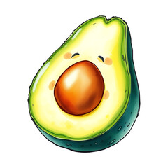 Happy avocado half