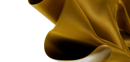 Close-up of golden fabric draping, with detailed texture and elegant folds. Perfect for luxury, design, and textile conc