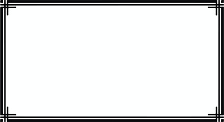 Naklejka premium Rectangle subtle gold frame with horizontal border in oriental style, isolated on white background