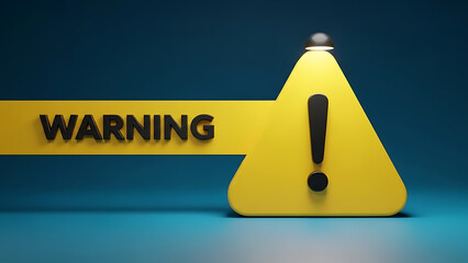 Warning sign with exclamation mark on yellow triangle symbol