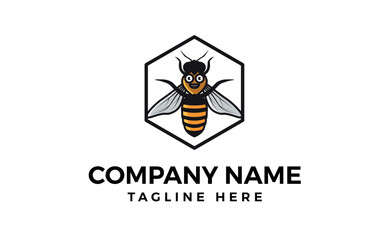 Bee logo vector illustration