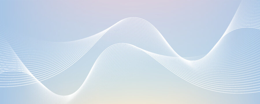 Twisted flow lines on blue gradient background for infographic brochure template, website advertisement, banner, tech pack, presentation, label design eps vector.