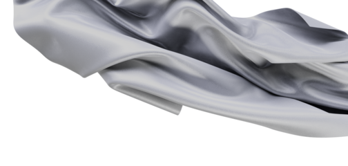 Close up of shimmering silver fabric flowing, capturing texture and light. Perfect for backgrounds or fashion concepts.