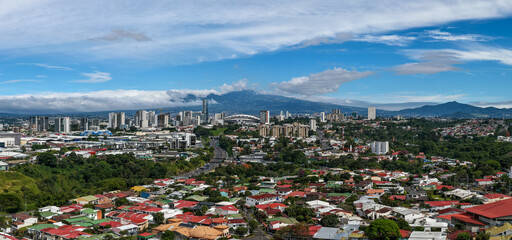 Beautiful Aerial View of San Jos&eacute;, Costa Rica, with Modern Cityscape and Green Hills