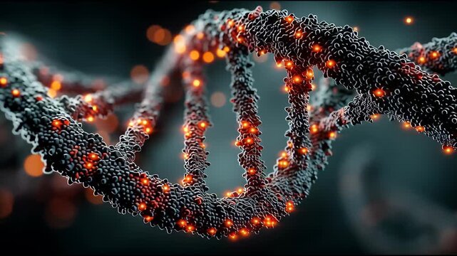 DNA Molecule Structure 3D Animation.