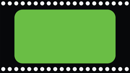 Green Screen Rounded Rectangle Frame with Dotted Border for Video Reels and Chroma Key Editing