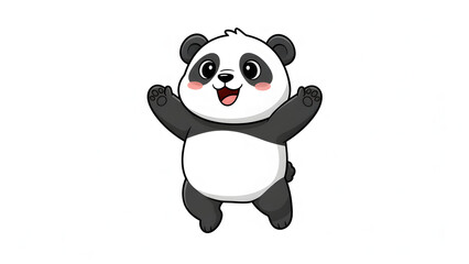 Obraz premium Cute panda vector illustration This adorable cartoon animal character features a playful pose and soft rounded shapes, perfect for children’s content, stickers, educational materials, branding, and cu