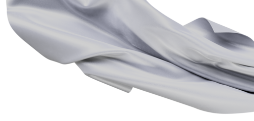 Close-up of a silver fabric gently flowing with soft textures and highlights. Suitable for design, background, and texti