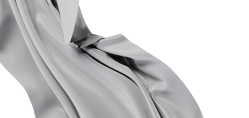 Abstract macro shot of light grey fabric with folds and details. Soft textures, gentle shadows, and fluid shapes create