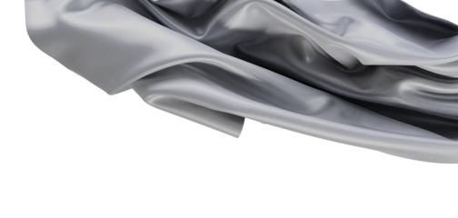 Elegant abstract of soft, flowing fabric in shades of silver and gray, perfect for design and background use. Texture, d