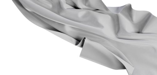 Abstract image of a grey fabric cloth flowing and rippling. Perfect for artistic backgrounds and design projects. Focus