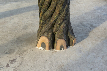 Painted Artificial Tree Trunk Concrete Texture with Realistic Finish