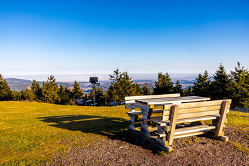 Winterwanderung im Th&uuml;ringer Wald auf den h&ouml;chsten Punkt am Rennsteig den Schneekopf - Th&uuml;ringen - Deutschland
