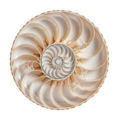 Obraz premium Nautilus shell spiral nature museum exhibit tranquil isolated on transparent background