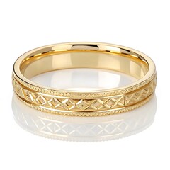 Classic Gold Ring Border with Smooth Gloss Texture on a Pure White Background and transparent background
