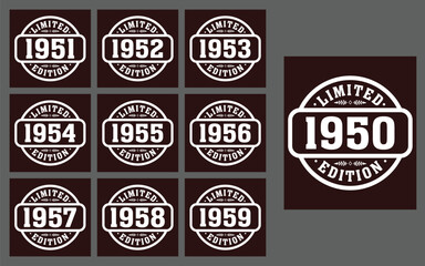 Limited edition 1950 t shirt design