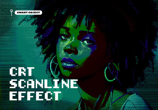 Retro CRT Scanline Photo Effect Template