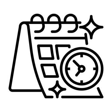 Productivity Calendar Line Icon, Outline Symbol for Task Scheduling, Goal Tracking, Time Planning, Workflow Organization, and Performance Optimization. Vector Sign Icon.