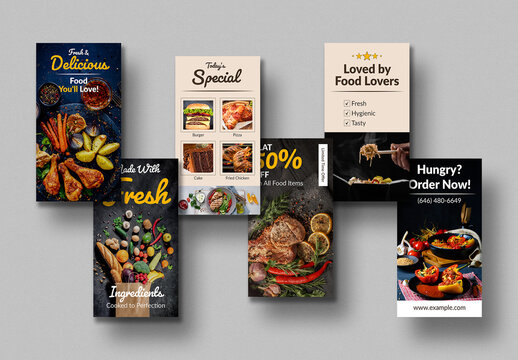 Food Restaurant Social Media Story Template Set