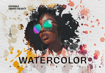 Realistic Watercolor Paint Effect Mockup