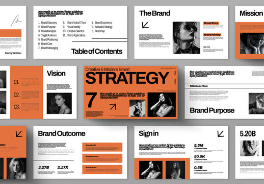 Brand Strategy Presentation Template with Minimalist Design