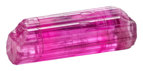 Exploring pink tourmaline gemstone mineral collection isolated on transparent background