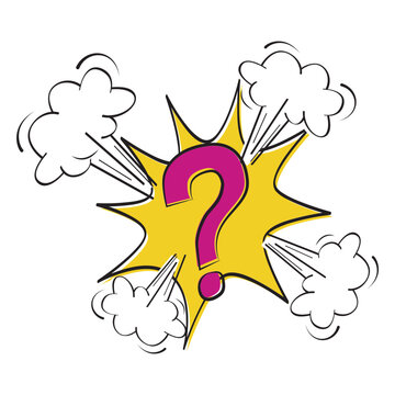 Comic question mark cartoon
