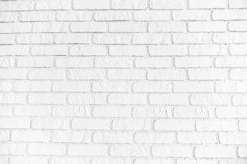Clean white painted brick wall textured background with subtle shadows creating depth and character.