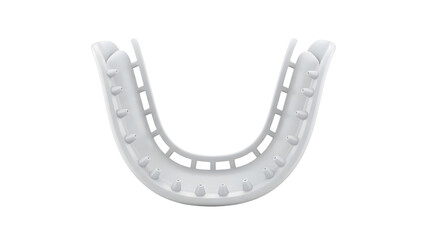 Isolated White Plastic Dental Mouth Tray for Teeth Whitening or Guard on White Background